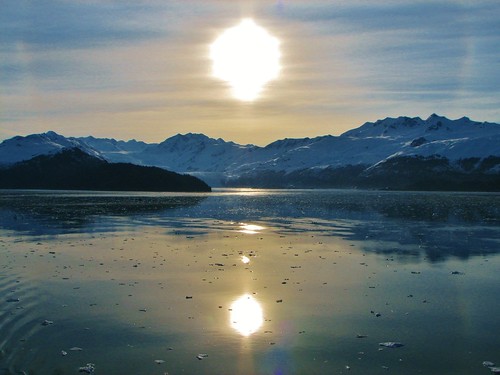 usa alaska sunrise collegefjord