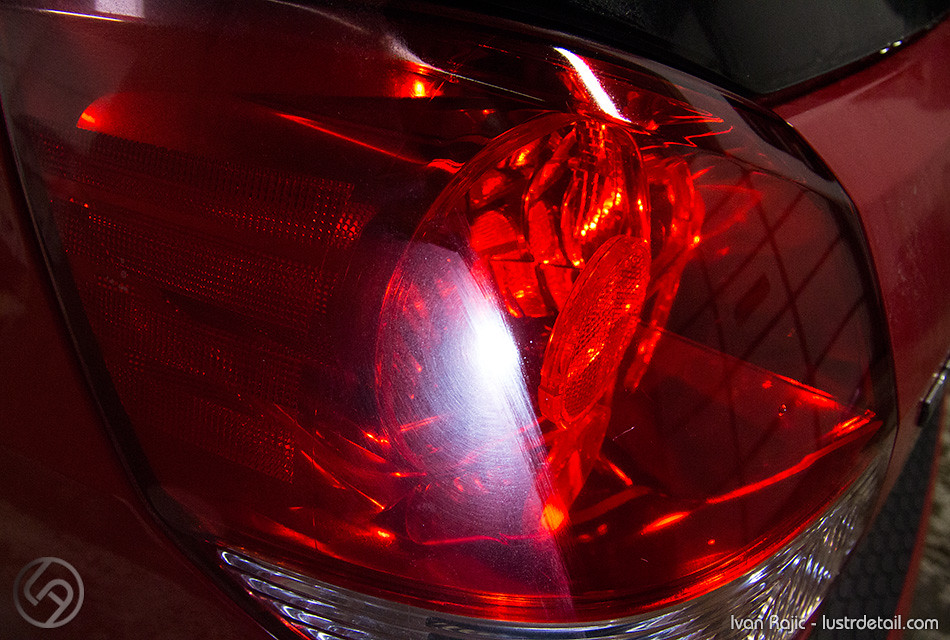 tail light half corrected with wipe new