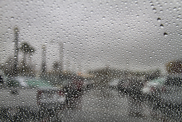 Rainy parking lot