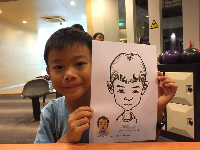 Caricature live sketching for baby birthday party