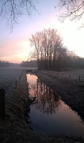 cold reflection netherlands sunrise landscape nokia frost nederland fields mirroring salland olst diepenveen