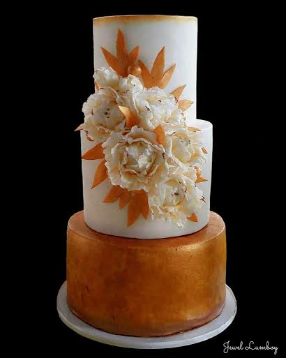Golden Wedding Cake by Jewel Lumboy
