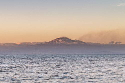 sunset italy seascape volcano sicily augusta etna sicilia