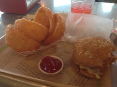 Epic burger and rings today, at Burger Fi.