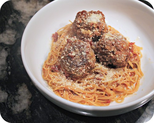 Giant Meatballs and Spaghetti