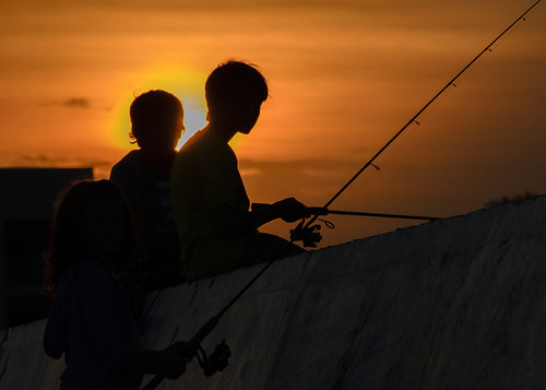 summer silhouette sport children pier fishing manitoba rod gimli anglers fishingrods