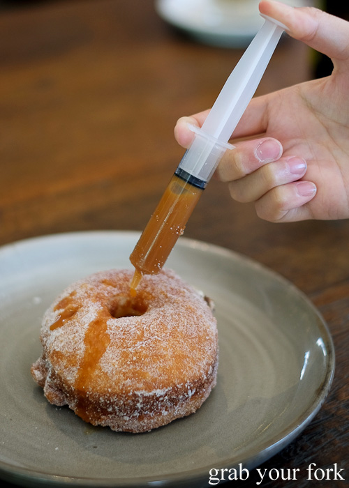 Salted caramel syringe donut at Blackboard Coffee, Varsity Lakes, Gold Coast