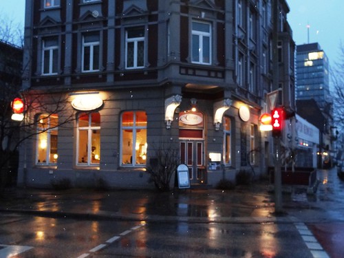 Restaurant Scharf Harburg bei Regen
