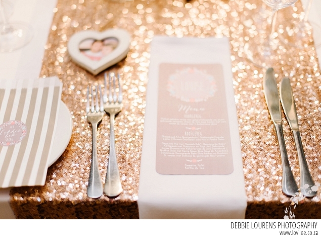 Country glam wedding in golds & pinks
