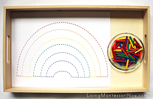 Making a Rainbow with Wooden Sticks