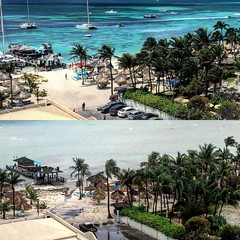 Antes y después de #huracanmatthew #aruba #minicromosaruba