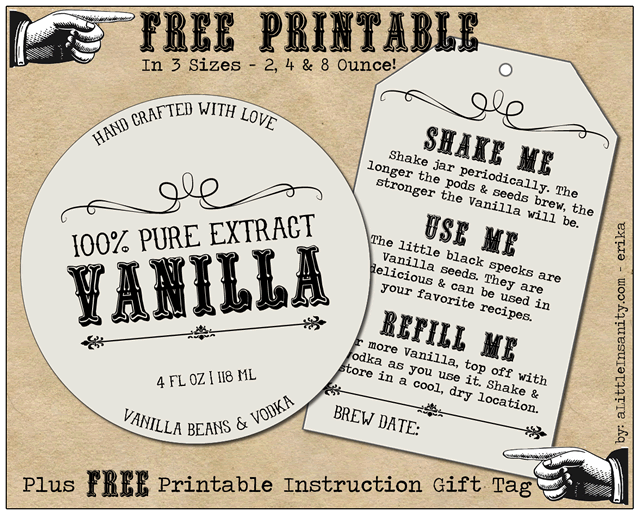 Free Homemade Vanilla Printable
