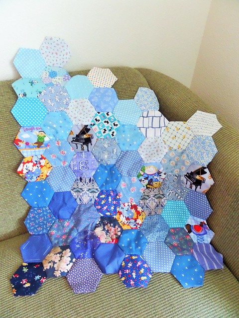 Blue Hexagon Patchwork