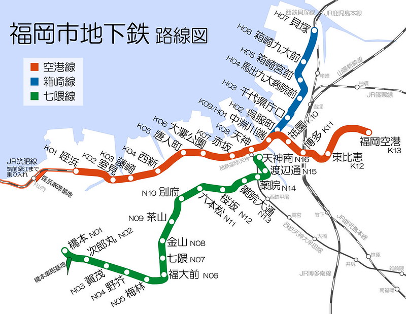 21 福岡市地下鐵 路線圖