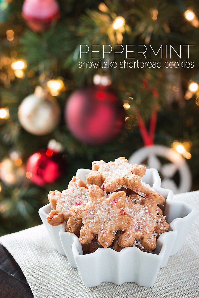 Peppermint Snowflake Shortbread Cookies