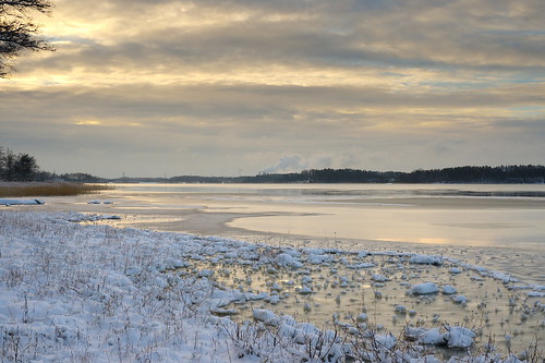 winter snow ice finland twilight scenery uusikaupunki a900 sal50f14
