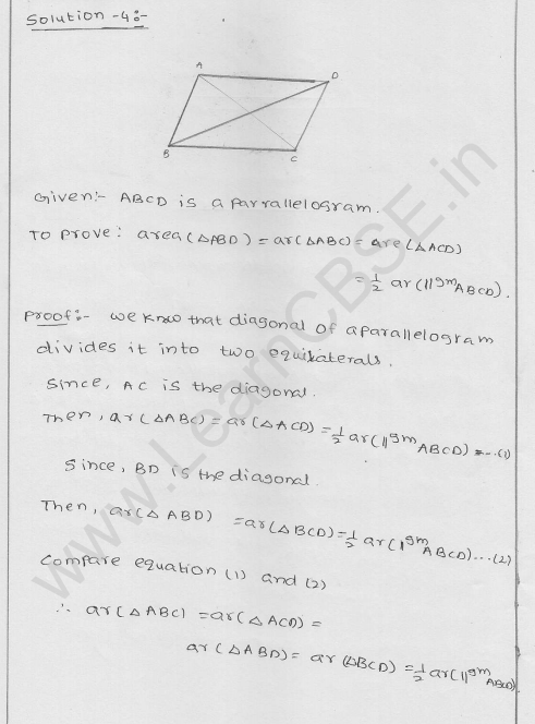 Solutions of RD Sharma Class 9 Chapter 15 Areas of parrallelograms and Triangles Ex 15.2 4