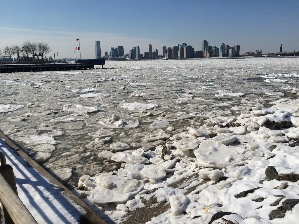 Hudson River ice.