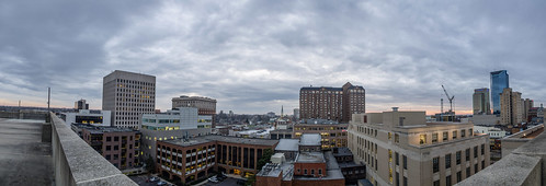 urban panorama building rooftop skyline cityscape cloudy lexington kentucky overcast courthouse