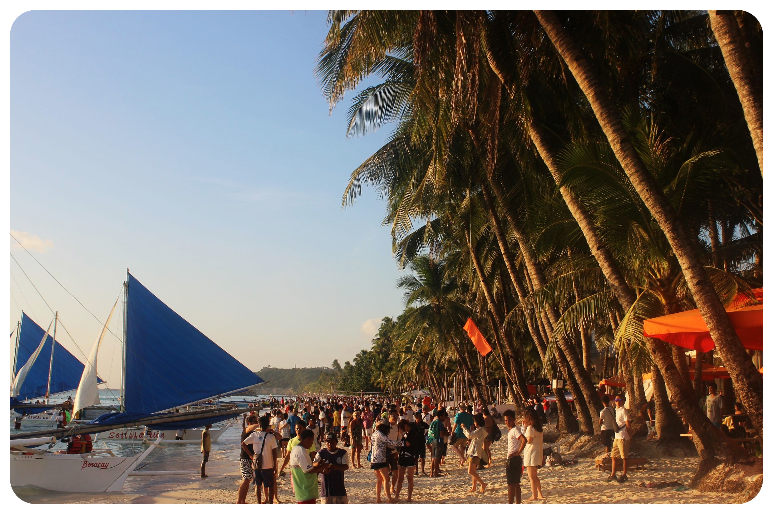 white beach crowds philippines