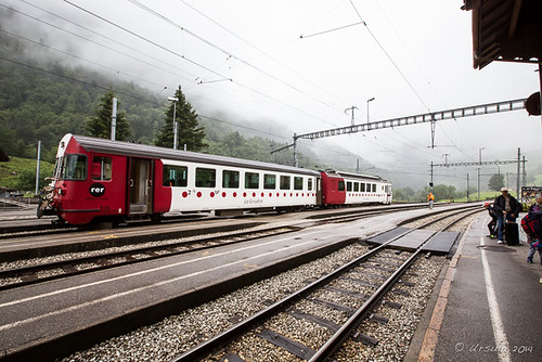 switzerland europe railway trainstation rails broc