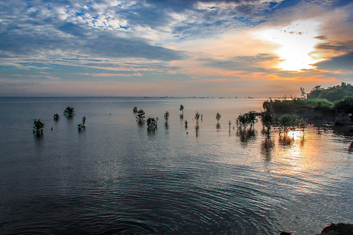 beach sunrise indonesia riau dumai