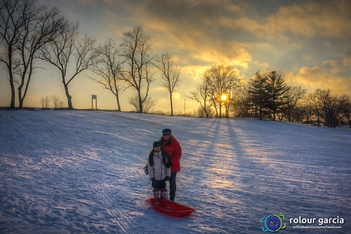 winter sunset snow cold sledding jeanie camille