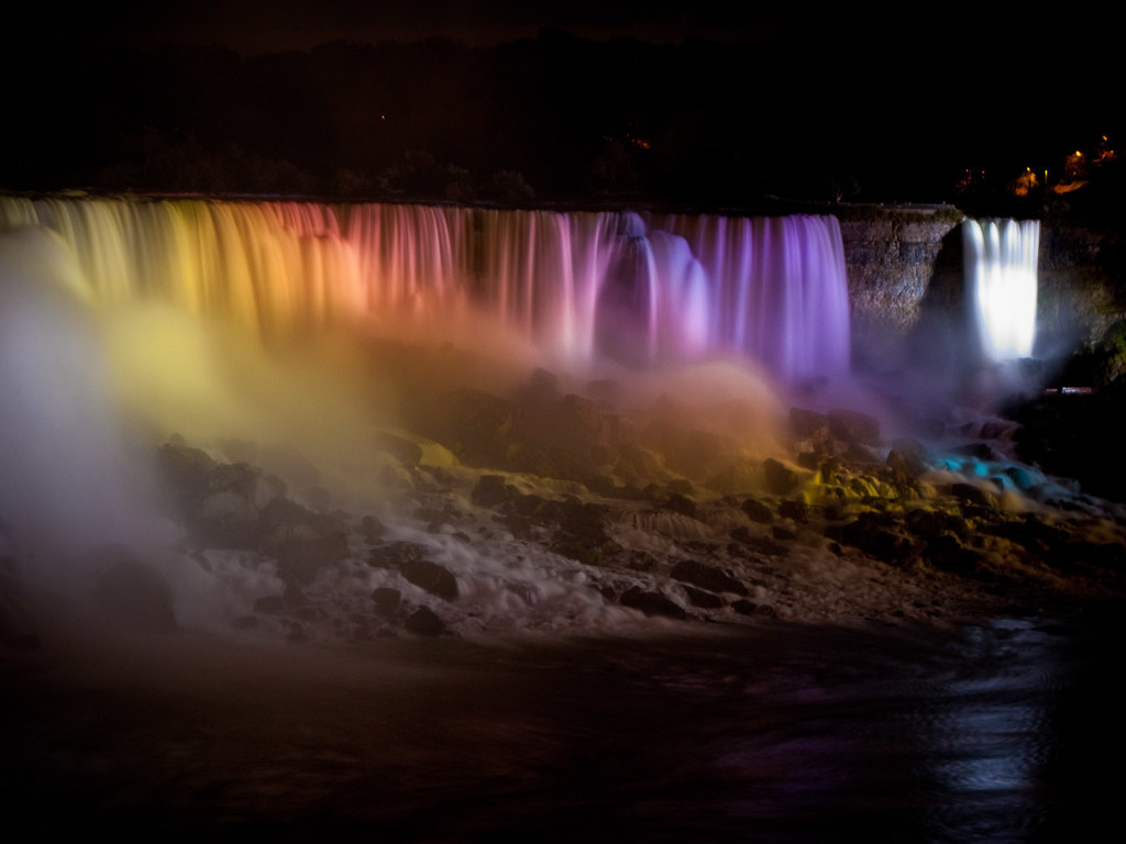 View of Niagara Falls (American Falls) at night
