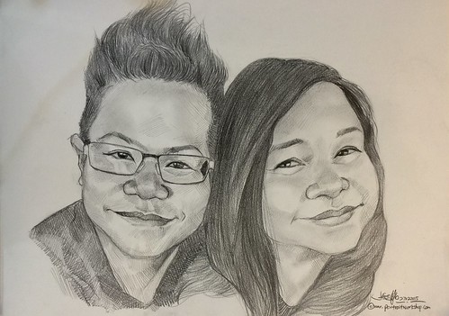 Couple portraits in pencil