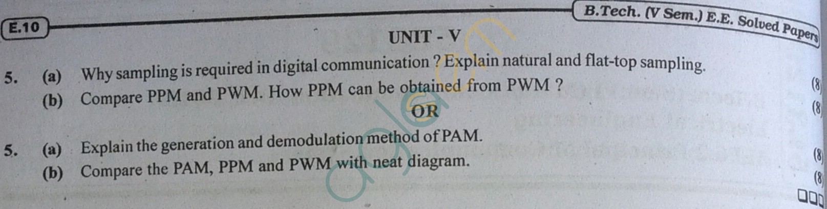 RTU: Question Papers 2013 - 5 Semester - EE - 5E3129