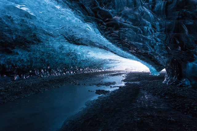 Ice caving under the Vatnajökull Glacier (Iceland)