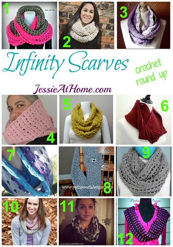 Infinity Scarves Crochet Pattern Round Up from Jessie At Home