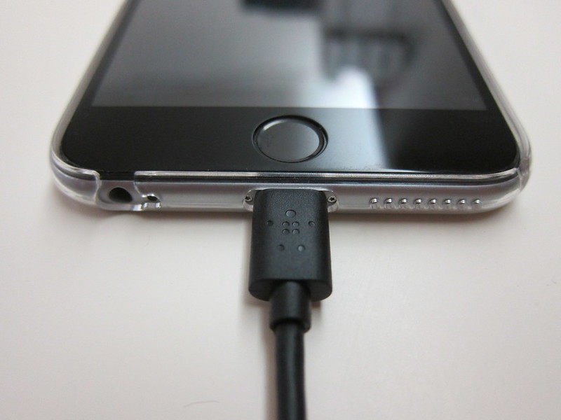 Belkin Lightning to USB ChargeSync Cable (4ft) - Plugged Into iPhone 6 Plus