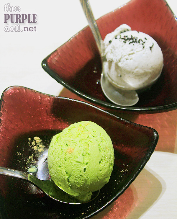 Green Tea and Black Sesame Ice Cream (P80 per scoop)