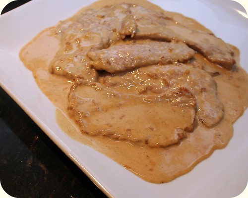 Veal Strips in White Wine and Cream Sauce