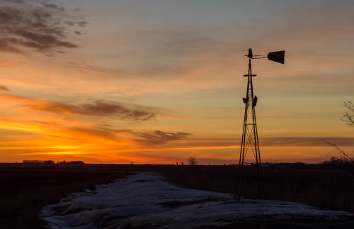 sunset windmill southdakota country relic