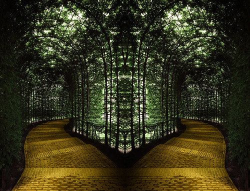 light abstract reflection tree green lines yellow gardens composition contrast woods path tunnel alnwick vignette enchanted simonandhiscamera