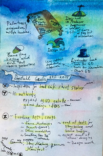 watercolour note day0 dagstuhls - musings on the plane