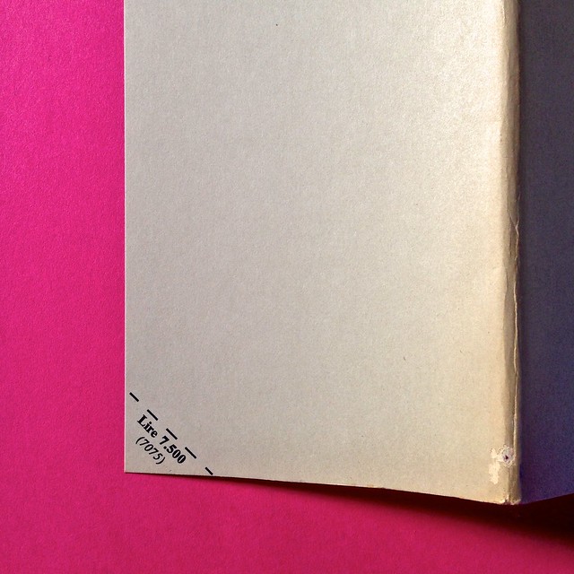 Stefano D'Arrigo, Horcynus Orca. Mondadori 1975. Resposabilità grafica non indicata. Risvolto della quarta di sovracoperta (part.), 1