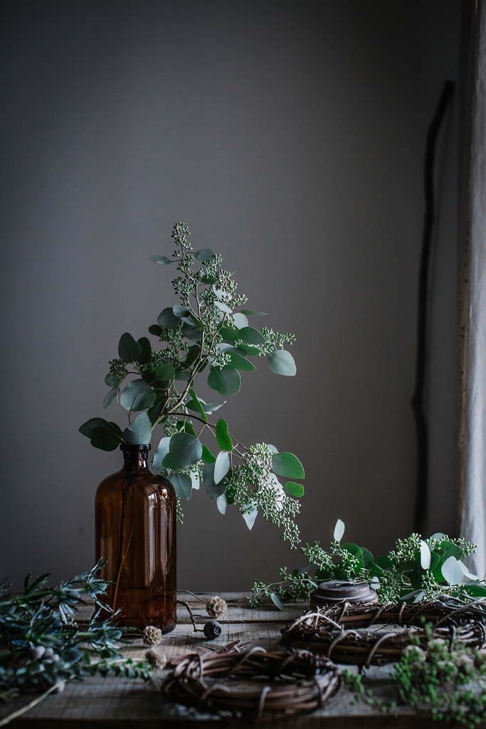 diy woven eucalyptus & grapevine wreaths
