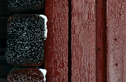 wood winter snow colour detail building ice landscape sweden grain logs study matfors skedvik