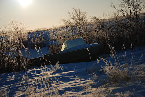 morning winter sunrise boat early frozen country north frosty alberta prairie frigid unexpected donnelly