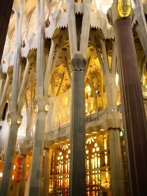 Spain Barcelona La Sagrada Familia pillars 1