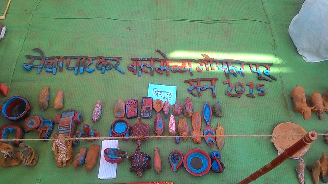 Clay work by students kept for exhibition