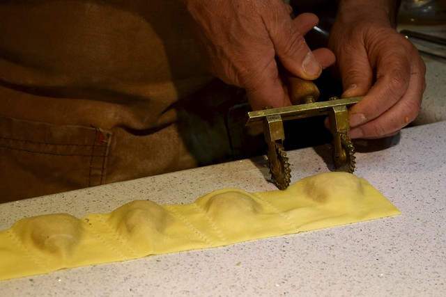 Gennaro Contaldo cutting ravioli
