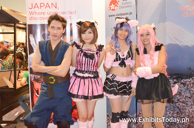 Cosplayers at the Japan Trade Show Booth