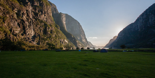sunset norway campsite rogaland lysefjord lysebotn
