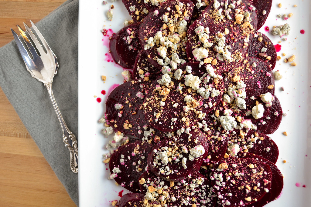 Quick Pickled Beet Salad with Blue Cheese and Crushed Hazelnuts | Things I Made Today