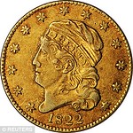 Pogue 1822 Five Dollar Gold piece obverse