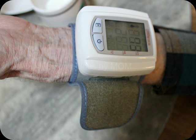 blood pressure monitor on wrist